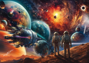Schmidt-Spiele-Puzzle 1000 Teile: Kosmische Farbenpracht - Reise ins Weltall