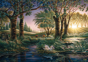 Schmidt-Spiele-Puzzle 1000 Teile: Morgenzauber am Teich