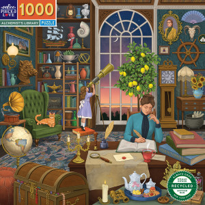 eeBoo-Puzzle 1000 Teile: Bibliothek der Alchemistin