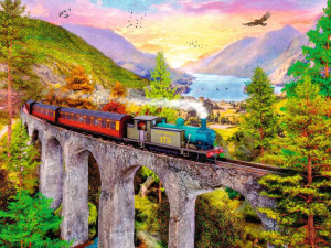 Ravensburger-Puzzle 1500 Teile: Zugfahrt im Herbst