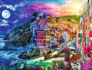 Ravensburger-Puzzle 2000 Teile: Farbenfrohe Cinque Terre