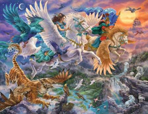 Auf dem Pegasus durch die Lüfte
