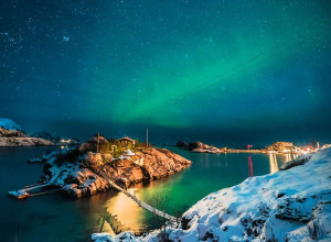Ravensburger-Puzzle 500 Teile: Nordlichter in Tromsø, Norwegen