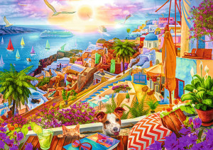 Trefl Puzzle-Puzzle 1000 Teile: Sommer in Santorin