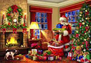 Clementoni-Puzzle 1000 Teile: Besuch vom Weihnachtsmann