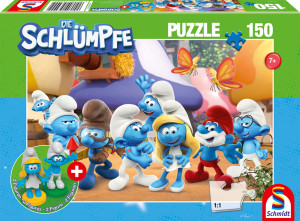 Schmidt-Spiele-Puzzle 150 Teile: Die Schlümpfe - Schlumpfige Freunde inkl. 2 Figuren