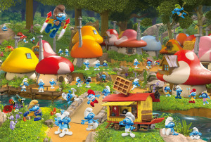 Schmidt-Spiele-Puzzle 200 Teile: Die Schlümpfe - In Schlumpfhausen inkl. 2 Figuren