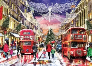 Einkaufsstraße zu Weihnachten