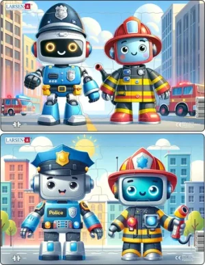 Freundliche Roboter in der Stadt