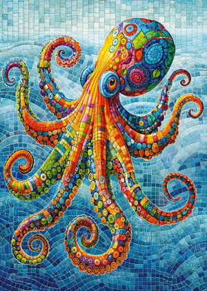 CherryPazzi-Puzzle 500 Teile: Planschender Krake
