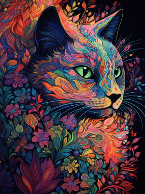 Ricordi Arte-Puzzle 1000 Teile: Rex - The Patchwork Quilted Tabby Cat