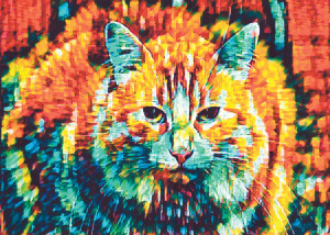 Ricordi Arte-Puzzle 1000 Teile: Boho - Hippie Tabby Cat