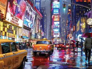 Ricordi Arte-Puzzle 1500 Teile: Verregneter Times Square, Macneil