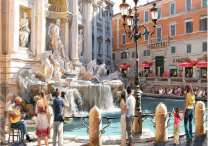 Ricordi Arte-Puzzle 2000 Teile: Ruhepause am Trevi-Brunnen, Macneil
