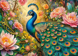 CherryPazzi-Puzzle 1000 Teile: Der Pfau im Paradies