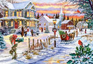 Castorland-Puzzle 1000 Teile: Spaziergang am Weihnachtsabend