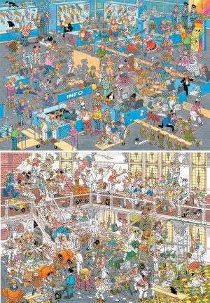 Jumbo-Puzzle 1000 Teile: Jan van Haasteren|Der Baumarkt & Das Renovierungsprojekt (2x1000 Teile)