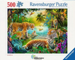 Ravensburger-Puzzle 500 Teile: Tiger Family in the Oasis