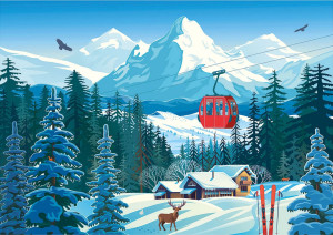 Calypto-Puzzle 1000 Teile: Winterlandschaft