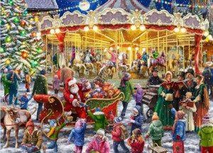 Heitere Fahrt mit dem Weihnachtskarussell
