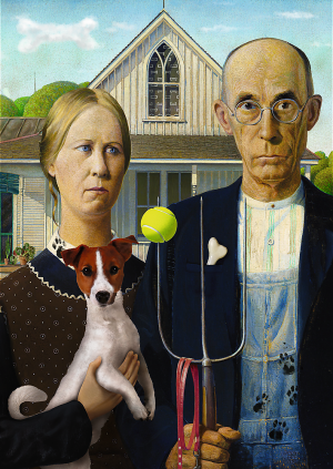 Trefl Puzzle-Puzzle 500 Teile: American Gothic mit Hund