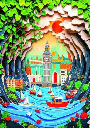 Trefl Puzzle-Puzzle 1000 Teile: London aus Papier