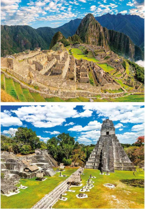 Goliath-Puzzle 1000 Teile: Machu Picchu & Tikal - 2 in 1 Puzzle-Set
