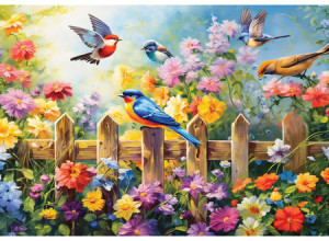 Bunte Gartenvögel