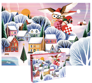 Penny Puzzles-Puzzle 1000 Teile: Winterdorf mit Eule