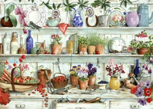 The House of Puzzles-Puzzle 1000 Teile: Nostalgischer Geschirrschrank