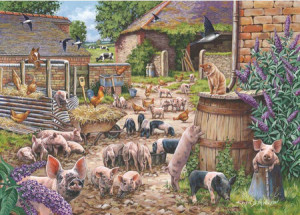 Süße Ferkel auf dem Bauernhof