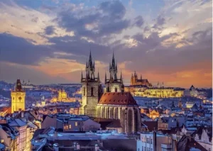 Prag bei Dämmerung