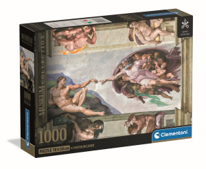 Clementoni-Puzzle 1000 Teile: Die Erschaffung Adams, Michelangelo
