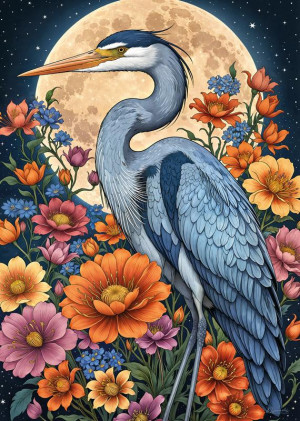 CherryPazzi-Puzzle 1000 Teile: Vogel im Mondlicht