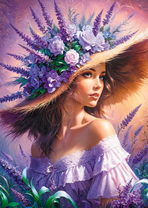 CherryPazzi-Puzzle 1000 Teile: Frau mit Lavendelhut