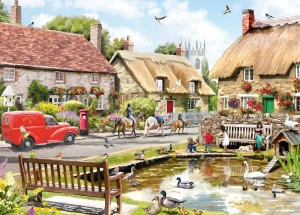 Otter House-Puzzle 1000 Teile: Nostalgie im Dorf