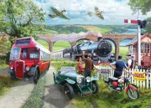 Otter House-Puzzle 1000 Teile: Nostalgie am Bahnübergang