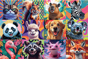 Trefl Puzzle-Puzzle 300 Teile: Witzige Tierporträts