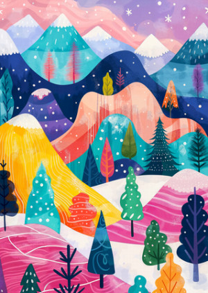 Winterlandschaft mit Bäumen