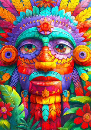 Enjoy Puzzle-Puzzle 1000 Teile: Florales Totem