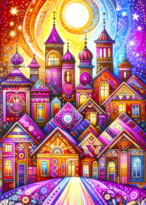 Stadt in Violett