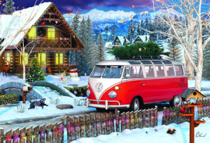 VW Weihnachtsbus - Blechdosenpuzzle
