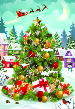 Geschmückter Weihnachtsbaum - Blechdosenpuzzle