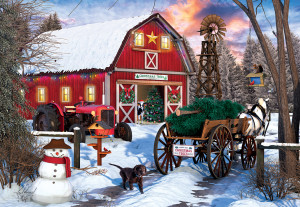 Eurographics-Puzzle 550 Teile: Weihnachtsscheune - Blechdosenpuzzle
