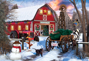 Weihnachtsscheune - Blechdosenpuzzle