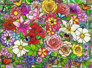 Ravensburger-Puzzle 100 Teile: Blumenfenster