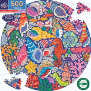 Seepferdchen, Muscheln und Korallen