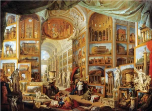 Das Innere einer imaginären Gemäldegalerie