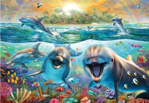 Perre-Puzzle 260 Teile: Lachende Delphine