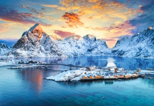 Sonnenaufgang auf Sakrisoy, Lofoten